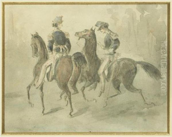Militaires A Cheval - view 1