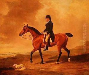 Francis Const on a bay hunter by Benjamin Marshall