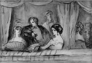 Personnages Dans Une Loge by Constantin Guys
