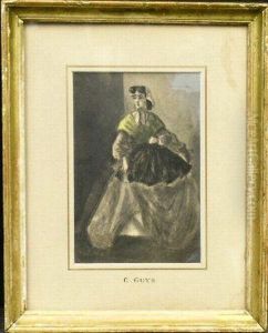Le Fichu Jaune by Constantin Guys