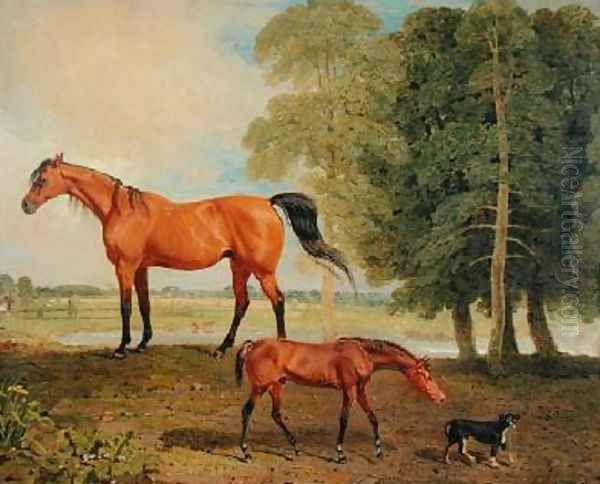 Broodmare with Foal and Terrier - view 1