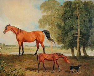 Broodmare with Foal and Terrier by Benjamin Marshall