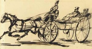 An Elegant Couple In A Horse-drawn Carriage
