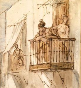 Ladies On The Balcony by Constantin Guys