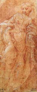 Venus and Cupid in a niche by Girolamo Mazzola Bedoli