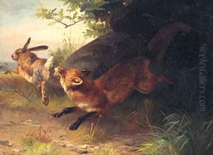 A Fox Chasing A Rabbit