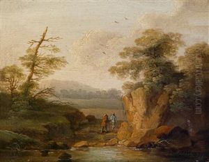 Sudliche Landschaft Mit Zwei Wanderern Sudliche Landschaft Mit Zwei Wanderern