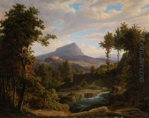 Sudliche Landschaft Mit Wasserfall