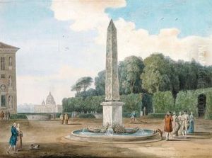 Im Park Der Villa Medici In Rom by Jacob Philipp Hackert