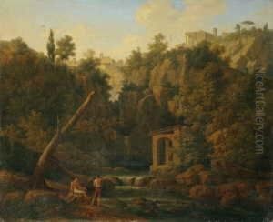 Umkreis Blick Auf Tivoli. Ol Auf Leinwand . H 50; B 61 Cm by Jacob Philipp Hackert