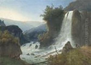 Tivoli - An Den Grosen Cascatelle. by Jacob Philipp Hackert