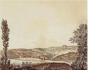 Panoramic Landscape With A Manor House And Village In The Distance Panoramic Landscape With A Manor House And Village In The Distance