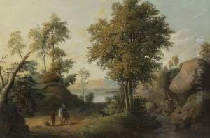 Felsige Waldlandschaft Mit Einem
 See. by Jacob Philipp Hackert