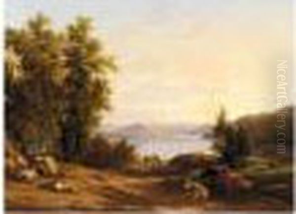 A View Of The Roman Campagna With A Drover And His Cattle - view 1