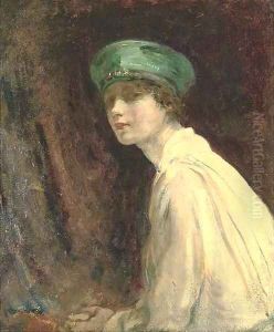 'The Green Hat', a portrait of Mrs Claude Johnson by Ambrose McEvoy