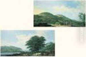 Paire De Paysages Animes by Jacob Philipp Hackert