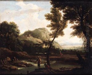 Anglers In An Extensive River Landscape