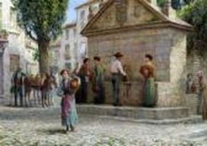 At The Water Fountain by Arthur Trevor Haddon