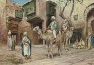 An Arab Courtyard by Arthur Trevor Haddon