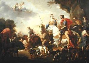Dido and Aeneas Hunting by Jan Miel