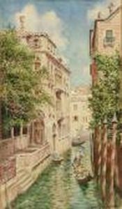 Venetian Canal Scene by Arthur Trevor Haddon