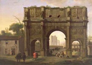 The Arch of Constantine Rome 1640s by Jan Miel