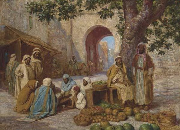 Market Day Before The City Walls In Rabat - view 1