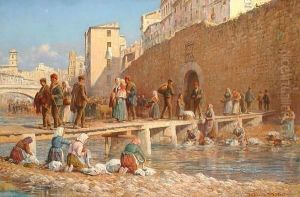 A Foot Bridge Near Gerona by Arthur Trevor Haddon