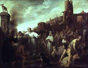 Worship of the Golden Calf 1641 by Claes Cornelisz Moeyaert
