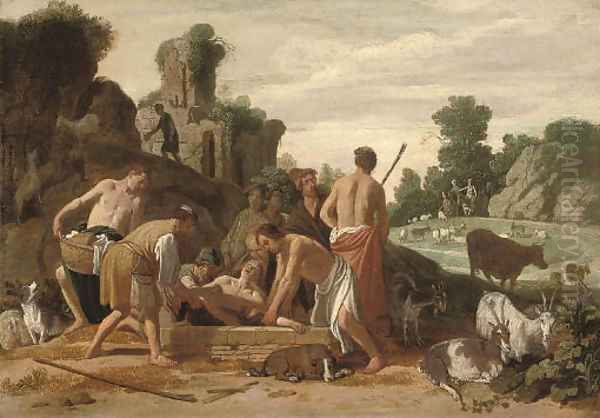 Joseph being lowered into the Well - view 1