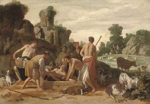 Joseph being lowered into the Well by Claes Cornelisz Moeyaert