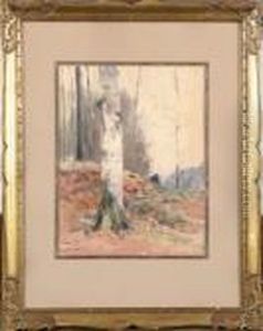 Bouleaux A Groenendael. by Maurice Hagemans