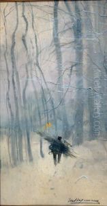 "retour Du Bois, L'hiver". by Maurice Hagemans