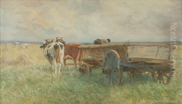 Oxenpulling A Cart - view 1