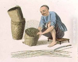 A Basket Weaver by Major George Henry Mason
