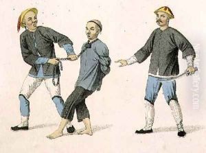 A Culprit Conveyed to Prison plate 2 from The Punishments of China by Major George Henry Mason