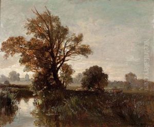 "abendstimmung Am Teich" by Fritz Halberg-Krauss