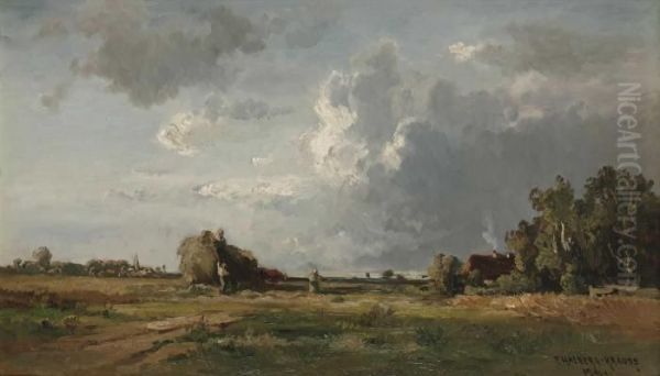 Heuernte Bei Aufziehendem Gewitter - view 1