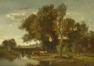 Rinder Am Wasser by Fritz Halberg-Krauss