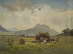 "heuernte Im Chiemgau". by Fritz Halberg-Krauss