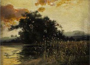 Abendstimmung Am Seeufer