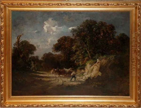 Horseand Wagon Working On Side Of The Road - view 1