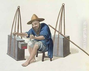 A Mender of Porcelain plate 28 from The Costume of China A Mender of Porcelain plate 28 from The Costume of China