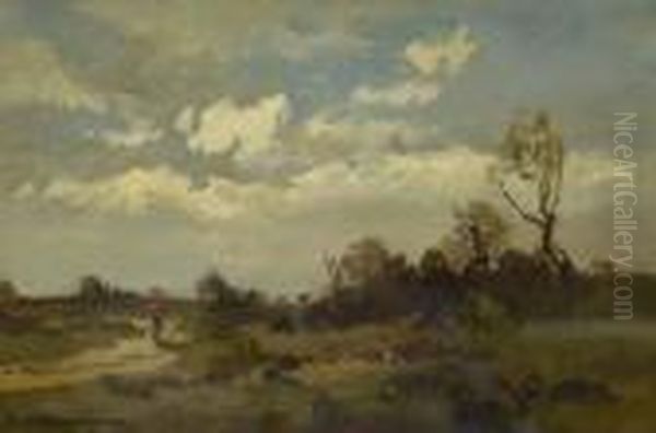 Moorlandschaft Mit Wanderer. - view 1