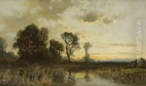 Moorlandschaft Im
 Abendlicht.