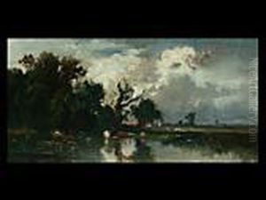 Kuhe Am Weiher by Fritz Halberg-Krauss