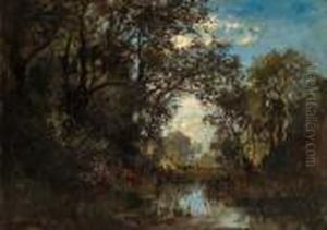Summer Evening On A Forest Pond by Fritz Halberg-Krauss