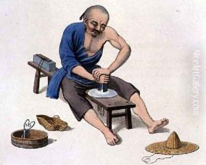 An Old Man Polishing Crystals An Old Man Polishing Crystals