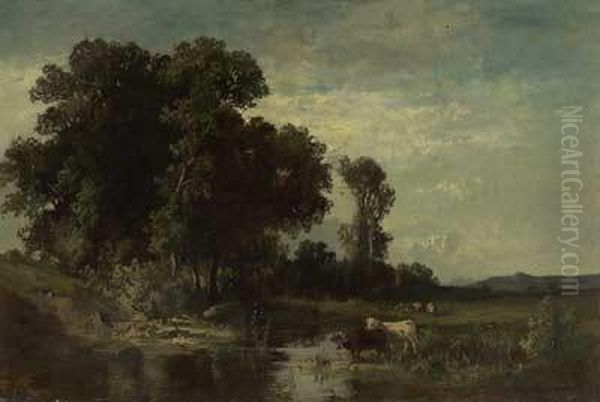 Moorlandschaft Mit Weidenden Kuhen - view 1