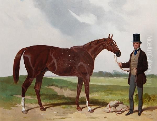 Horse And Trainer On A Heath - view 1